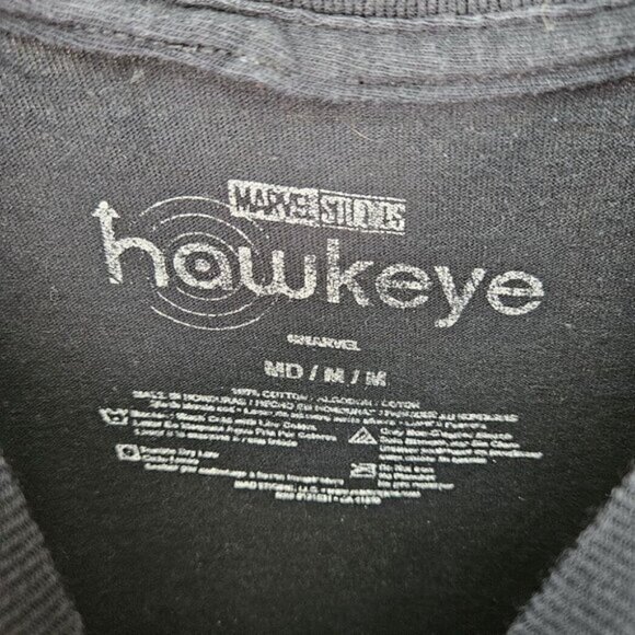 Marvel Studios Hawkeye Graphic Print T-Shirt Mens Sz M Black Short Sleeve Comics - Picture 8 of 10